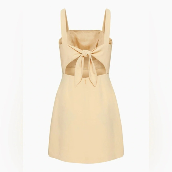 WILFRED by ARITZIA Aperature Tie Back Dress in Mustard Yellow - Picture 6 of 16